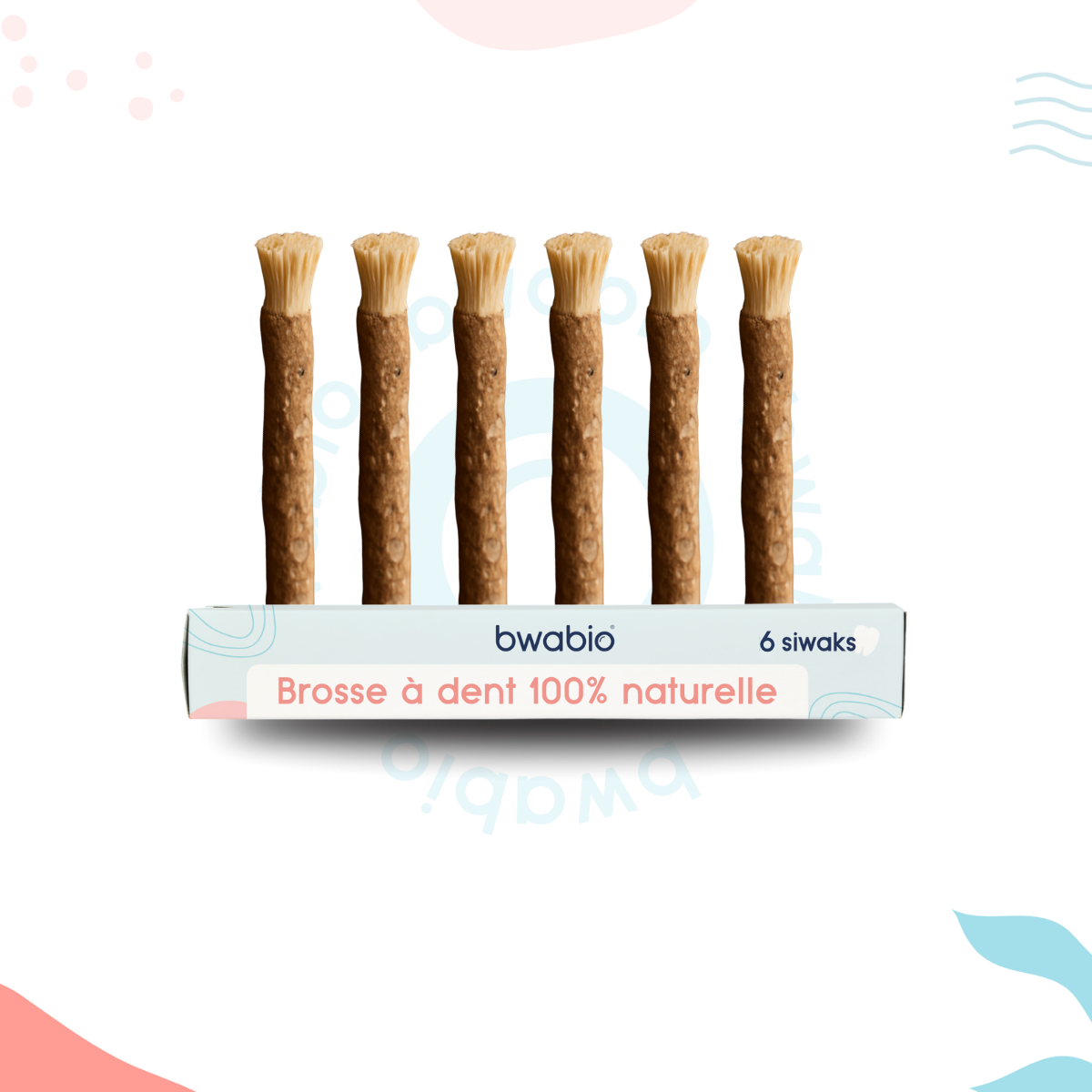 Pack de 6 siwak naturels – utilisé comme une brosse à Dents, produit écologiques & zéro déchet de la marque Bwabio