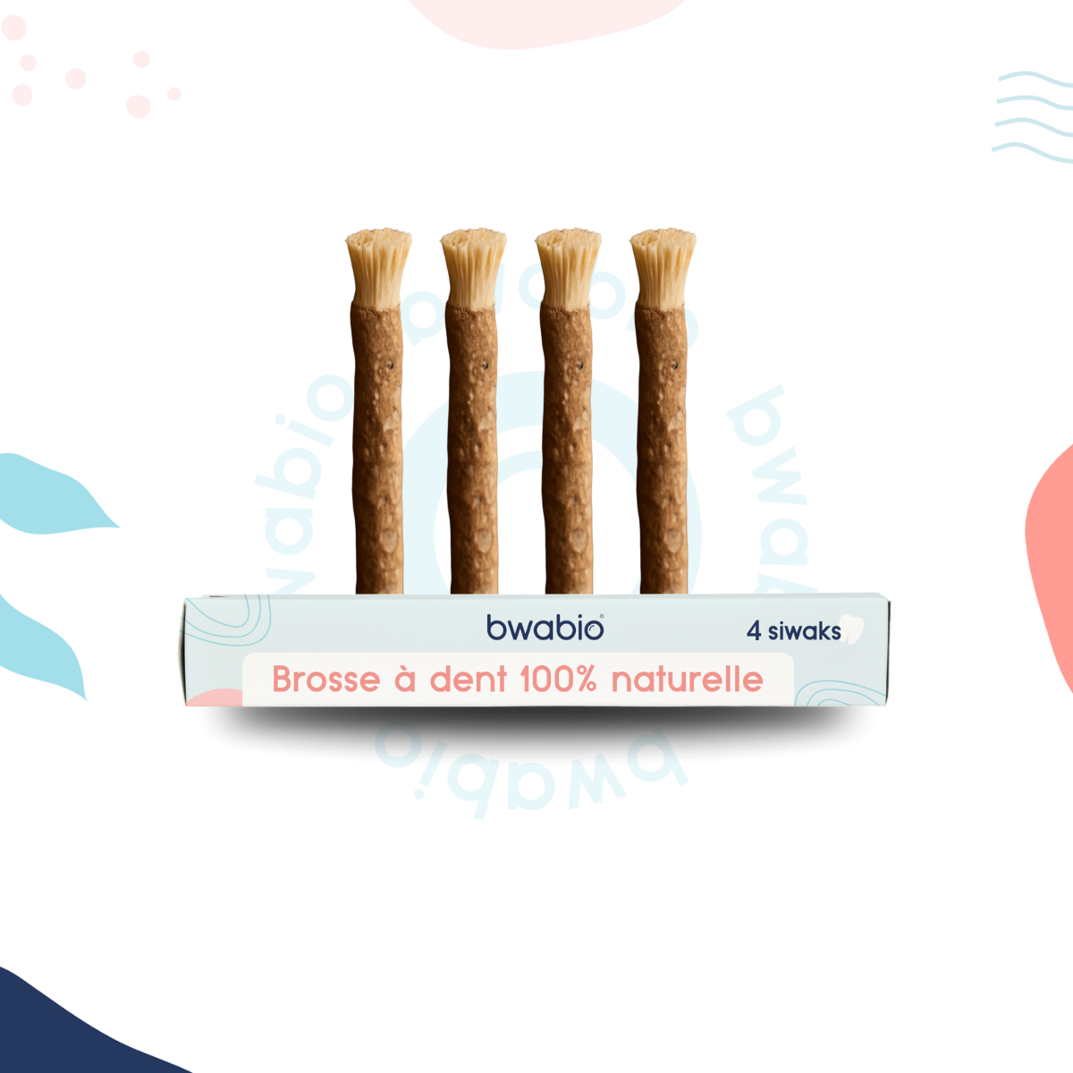 Pack x4 siwak de la marque Bwabio  avec fond siwak